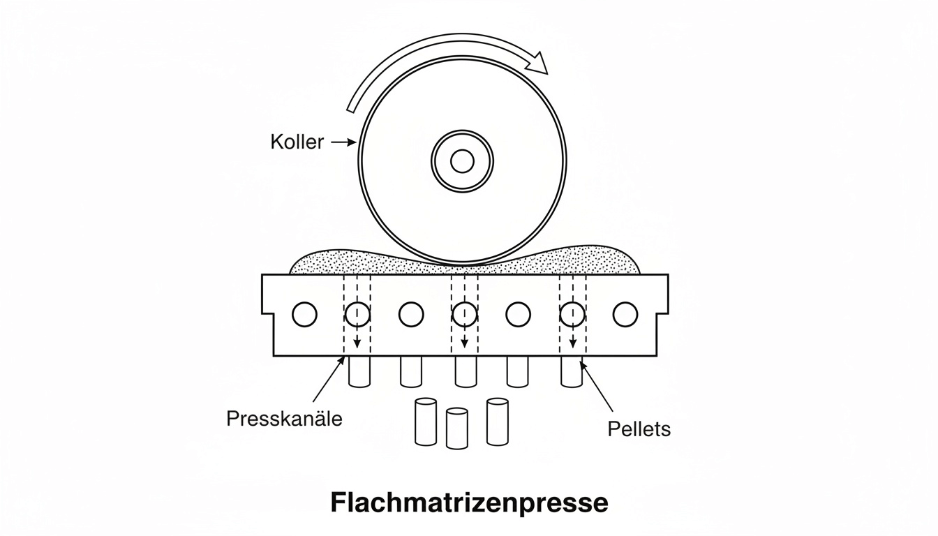 Technische Schemazeichnung Ringmatrizenpresse Aufbau